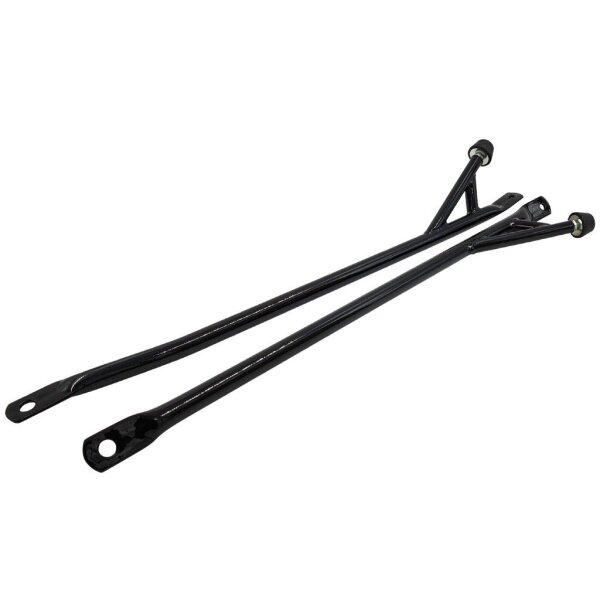 Paar Enduro-Streben / Unterzugstreben mit Lenkanschlag für Simson S51/S50/S70 - schwarz pulverbeschichtet