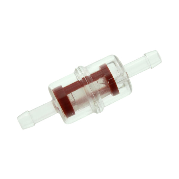 Benzinfilter klein - Kunststoff / Sieb rot - ø 6 mm Anschluss