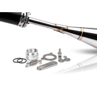 Rennauspuff 60-100ccm inkl. Endschalldämpfer Edelstahl Goldene Nähte Motegra