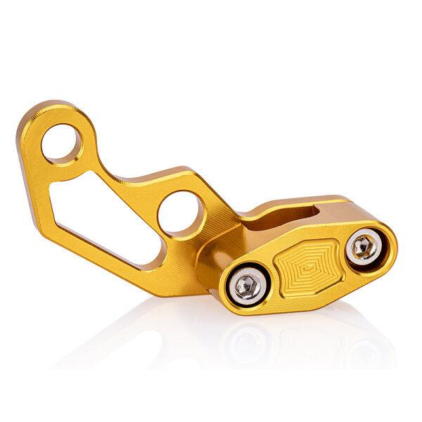 CNC Halter für Bremsschlauch & Bowdenzug Gold | passend f. Simson S51 , S50